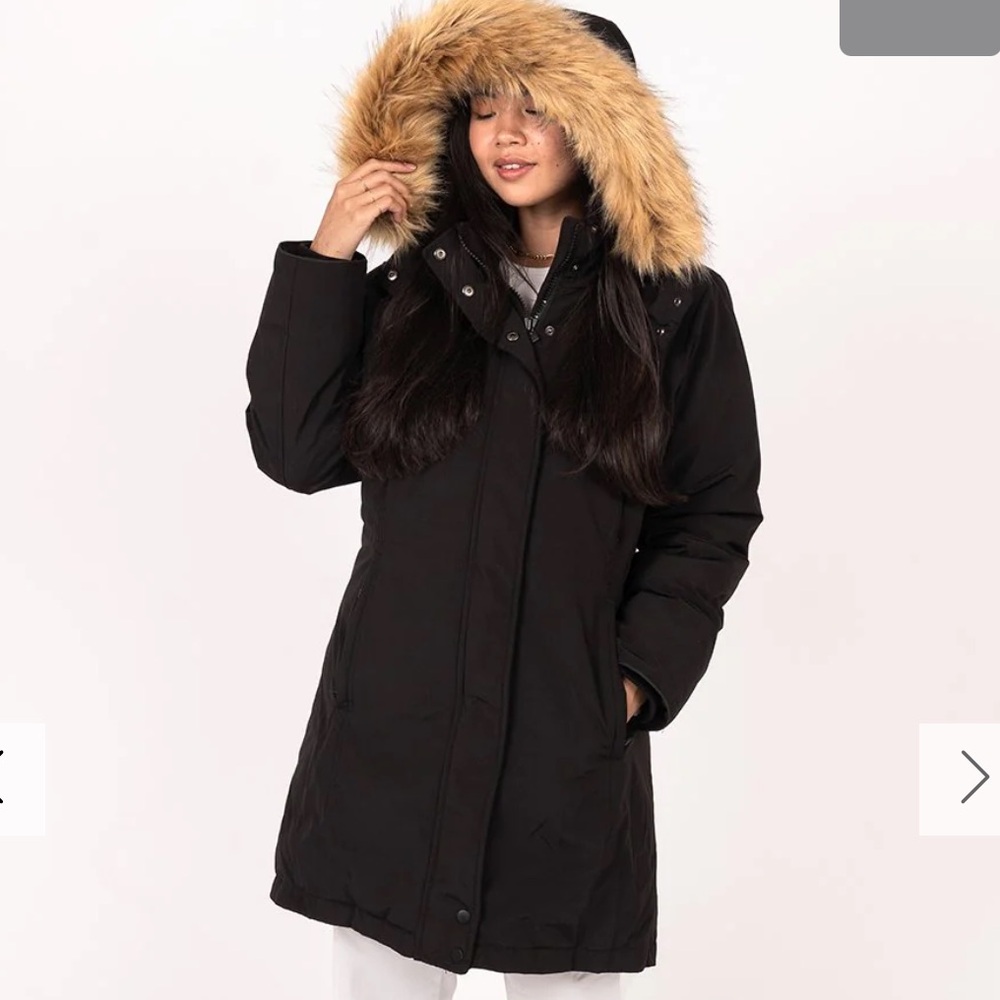 The January Coat real Fur-Trimmed Coat warmest coat ever !! $595 xs